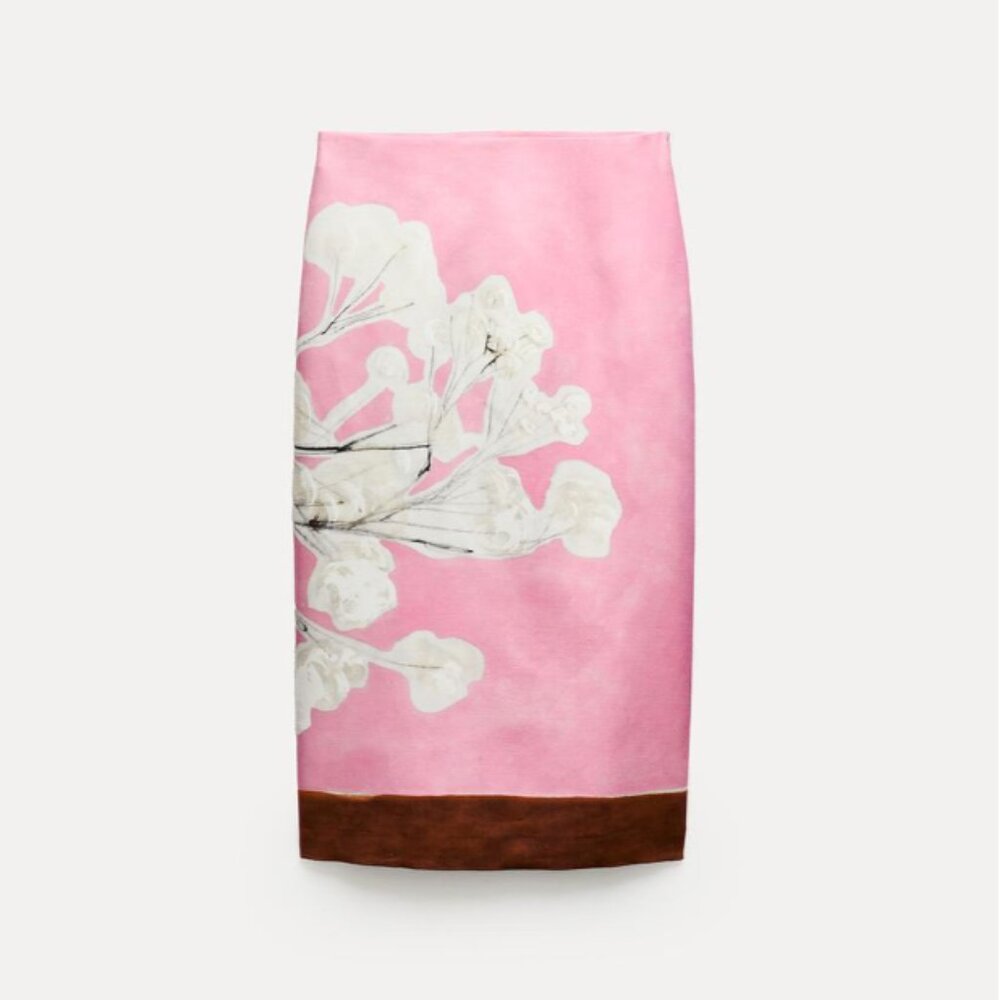 ZW COLLECTION LINEN BLEND PENCIL SKIRT